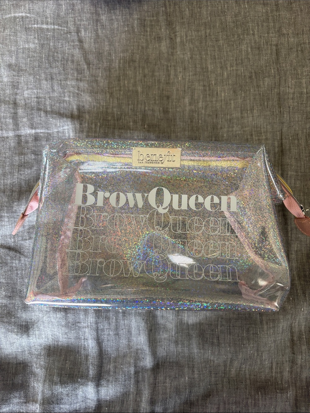 Benefit Cosmetics Brow Queen Large Glitter Cosmetic Bag